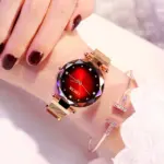 Rose Gold Starry Sky Diamond Womens Watch Waterproof Fashion Wristwatch - Image 3