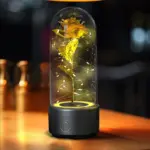 Creative 2 In 1 Rose Flowers LED Light And Bluetooth-compatible Speaker Valentine's Day Gift Rose Luminous Night Light Ornament In Glass Cover - Image 7