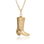 Gold Cowboy Boots Pendant Necklace for Women & Girls - Image 4